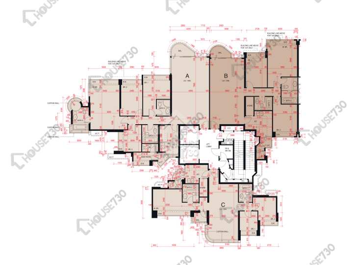 維港.星岸 平面圖 維港.星岸 1座 3,5-12,15樓 樓層平面圖 - House730
