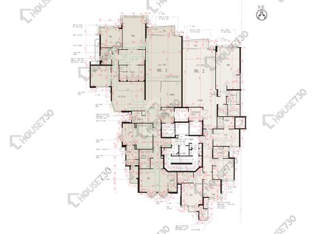 波老道21號 平面圖 波老道21號 1期 1及2號 18樓 樓層平面圖 - House730