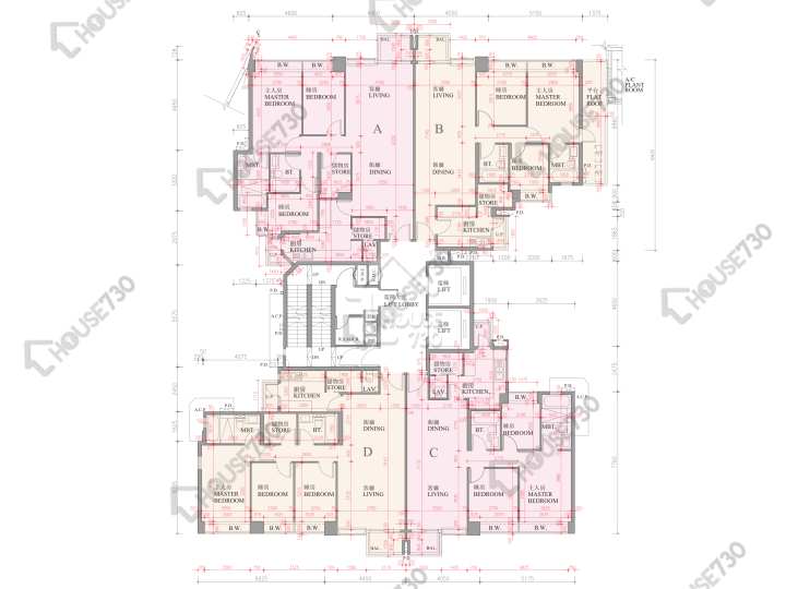 逸珑湾 平面图 逸珑湾 I 大厦21座 2楼 楼层平面图 - House730