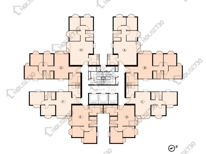 海濱花園 平面圖 海濱花園 海妍閣 (21座) 1-30樓 樓層平面圖 - House730