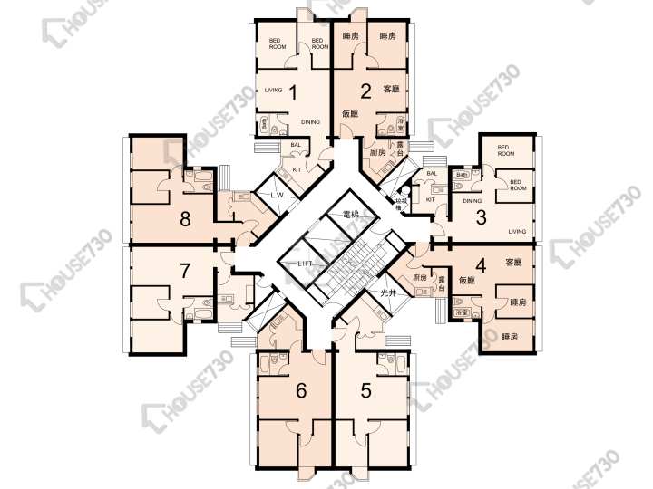 嘉田苑 平面圖 嘉田苑 嘉詠閣 (F座) 1-35樓 樓層平面圖 - House730