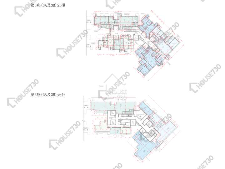 柏傲莊 平面圖 柏傲莊 1期 3座 (3A) 51樓 樓層平面圖 - House730