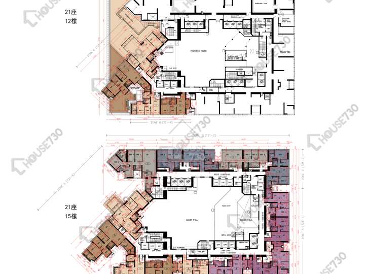 天璽 平面圖 天璽 21座 - 6區 (彗鑽) 12,15樓 樓層平面圖 - House730