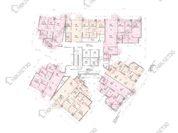 逸瓏灣 平面圖 逸瓏灣 II 大廈9座 8-12,15樓 樓層平面圖 - House730