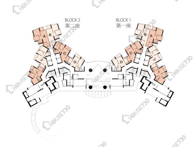 嘉華星濤灣 平面圖 嘉華星濤灣 1座 2樓 樓層平面圖 - House730