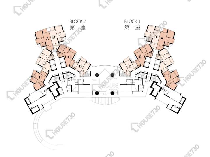 嘉華星濤灣 平面圖 嘉華星濤灣 1座 2樓 樓層平面圖 - House730