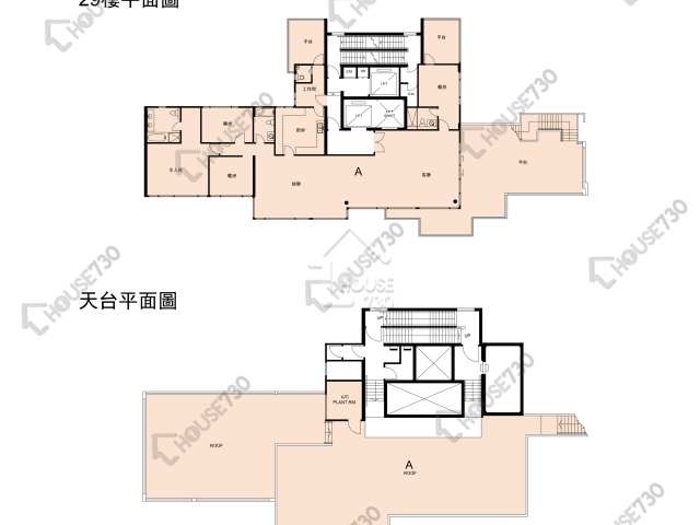 晉名峰 平面圖 晉名峰 A座 29樓 樓層平面圖 - House730