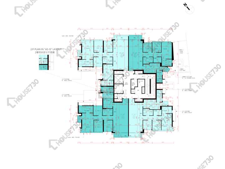 雲海 平面圖 雲海 1期 Cedar Court 1座 2樓 樓層平面圖 - House730