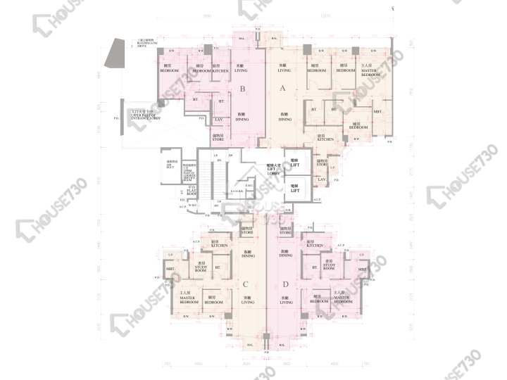 逸瓏灣 平面圖 逸瓏灣 II 大廈11座 1樓 樓層平面圖 - House730