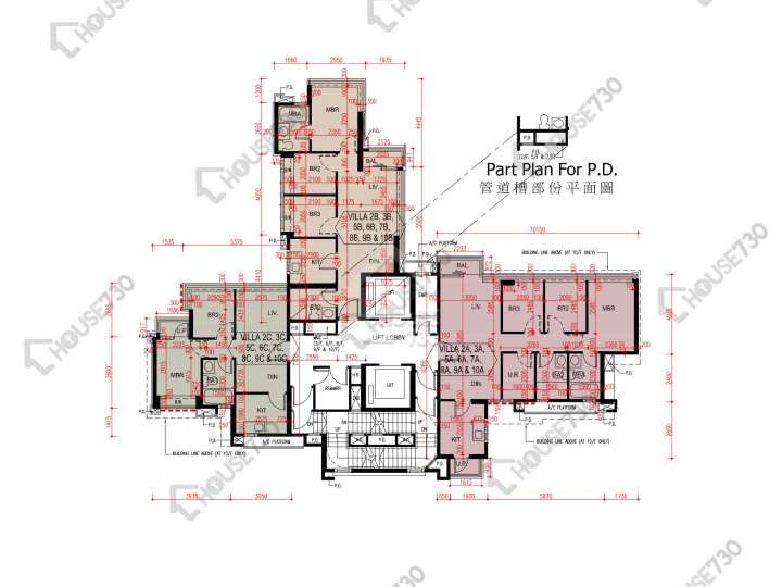 爾巒 平面圖 爾巒 菲利提諾大道 6座 2-3,5-9,10樓 樓層平面圖 - House730