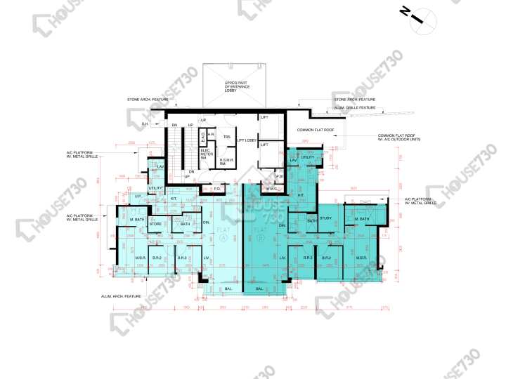 雲海 平面圖 雲海 1期 Sandalwood Court 2座 1樓 樓層平面圖 - House730