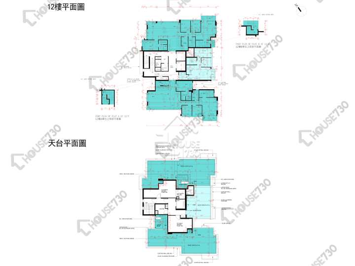 雲海 平面圖 雲海 1期 Cedar Court 2座 12樓 樓層平面圖 - House730