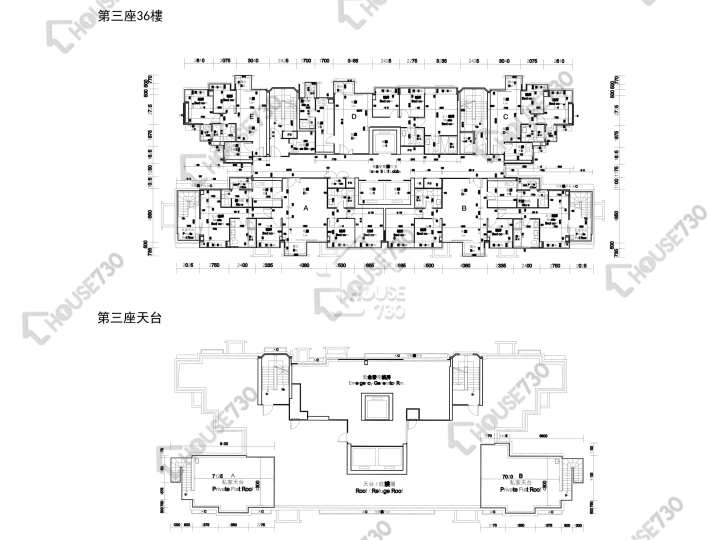 逸峯 平面图 逸峯 3座 36楼 楼层平面图 - House730