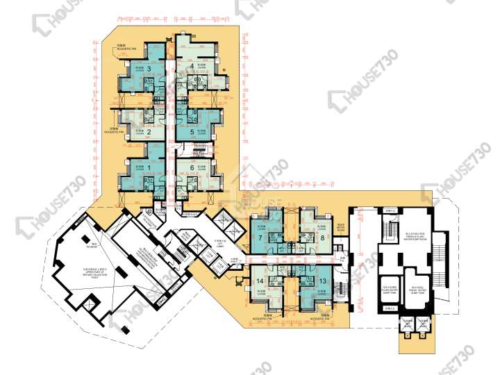 凱樂苑 平面圖 凱樂苑 E座 (凱曈閣) 1樓 樓層平面圖 - House730