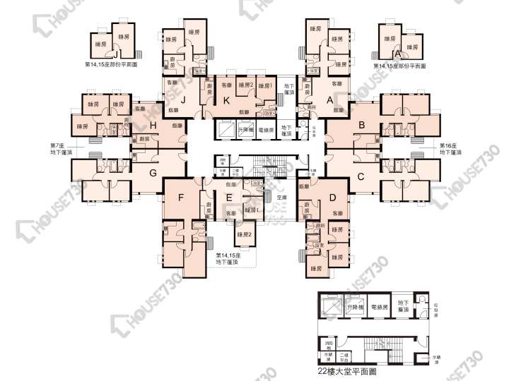 富榮花園 平面圖 富榮花園 16座 1-22樓 樓層平面圖 - House730