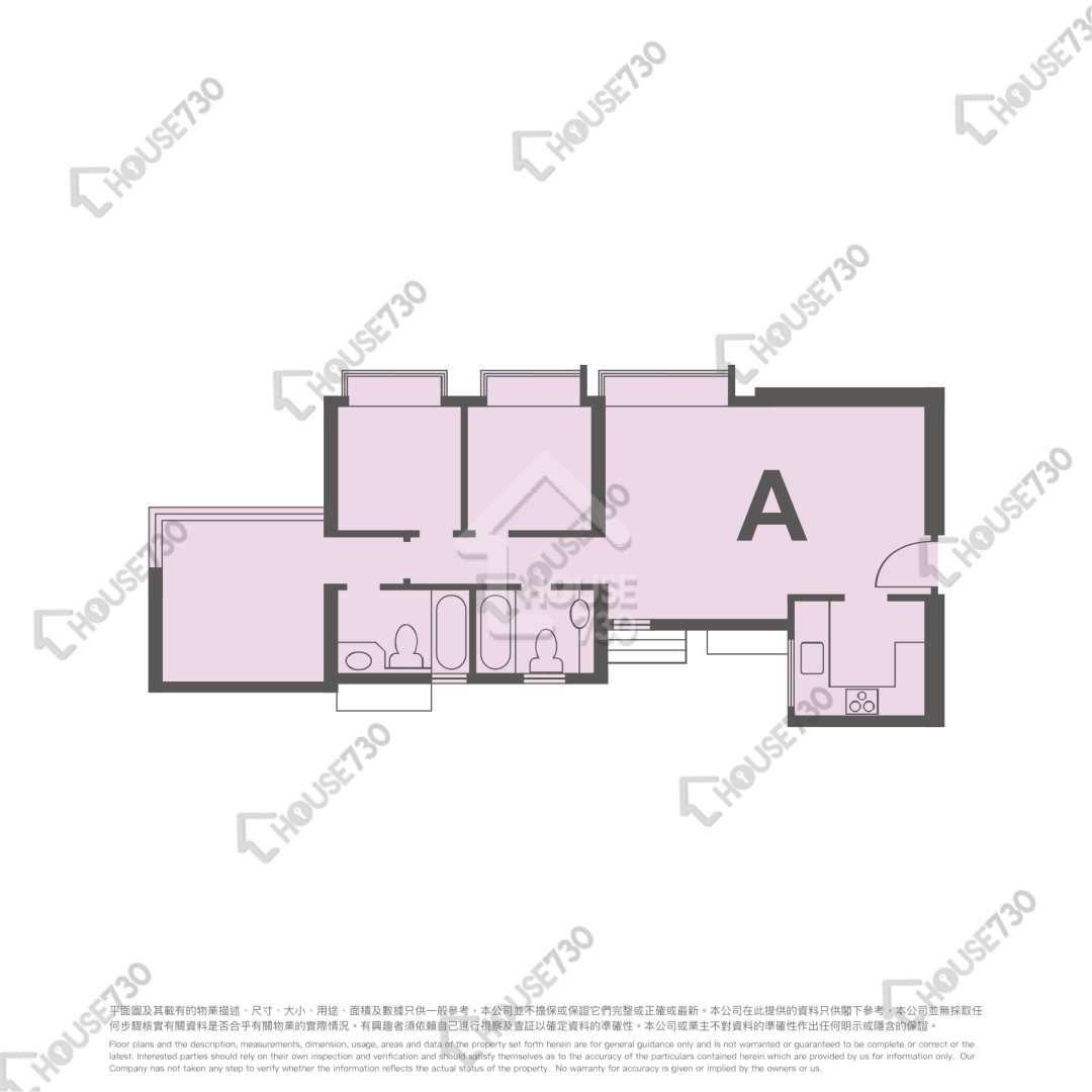 青衣 曉峰園 高層 單位平面圖 1座-高層/中層/低層-A室 House730-6838000