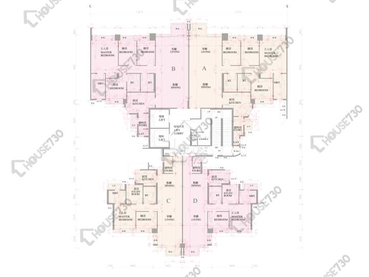 逸瓏灣 平面圖 逸瓏灣 II 大廈12座 1樓 樓層平面圖 - House730