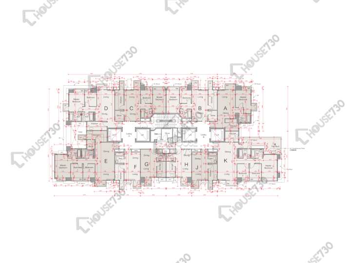溱柏 平面圖 溱柏 9座 2樓 樓層平面圖 - House730
