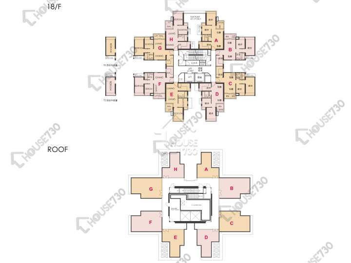 皇府山 平面圖 皇府山 1座 18樓 樓層平面圖 - House730