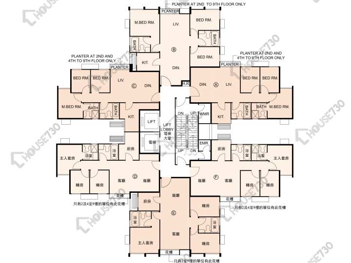 又一居 平面圖 又一居 17座 2-9樓 樓層平面圖 - House730