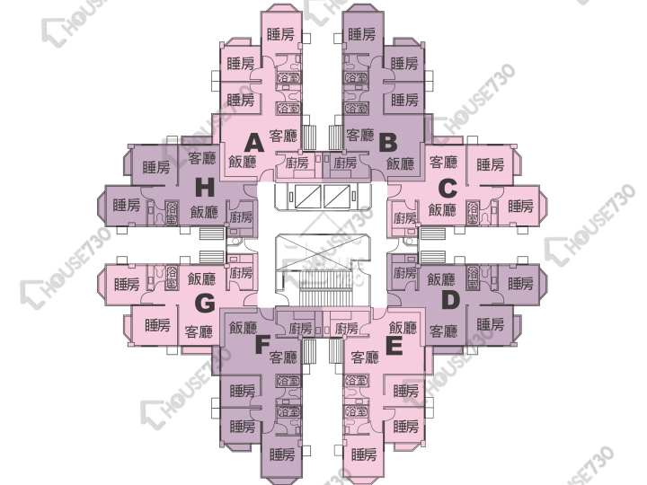 翠林閣 平面圖 翠林閣 2座 4-21樓 樓層平面圖 - House730