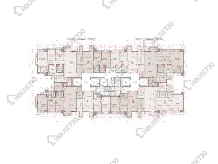 溱柏 平面圖 溱柏 1座 23,25,26樓 樓層平面圖 - House730