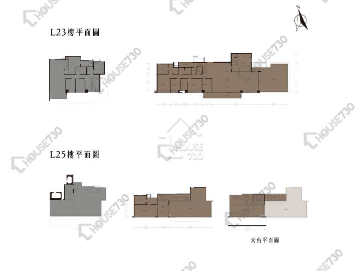 壹號雲頂 平面圖 壹號雲頂 1期 7座 23樓 樓層平面圖 - House730