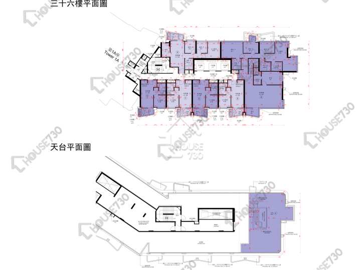 維港1號 平面圖 維港1號 1B座 36樓 樓層平面圖 - House730