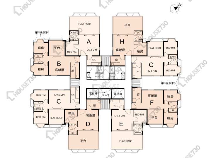 銀禧花園 平面圖 銀禧花園 2座 38樓 樓層平面圖 - House730