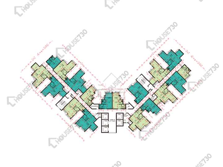 麗翠苑 平面圖 麗翠苑 1座 (麗森閣) 28-39樓 樓層平面圖 - House730
