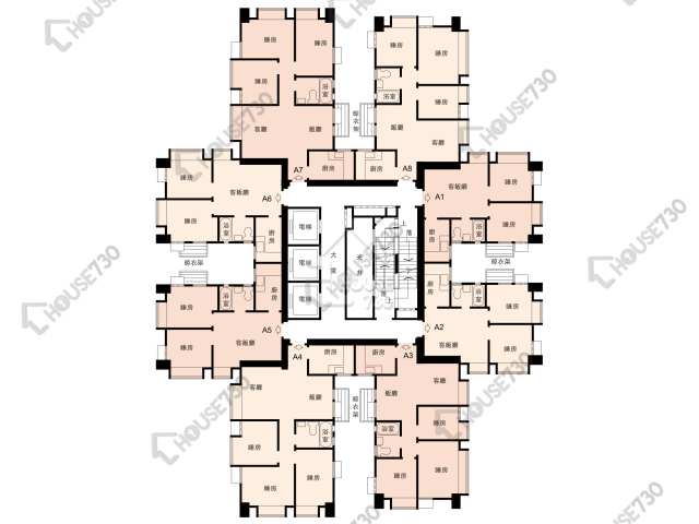 怡豐花園 平面圖 怡豐花園 A座 3-35樓 樓層平面圖 - House730