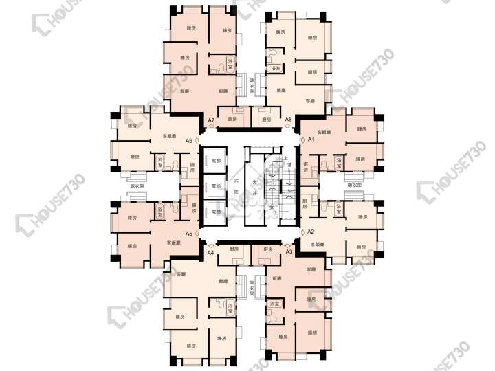 怡豐花園 平面圖 怡豐花園 A座 3-35樓 樓層平面圖 - House730