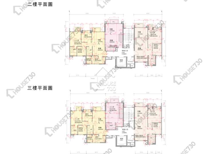 逸瓏灣 平面圖 逸瓏灣 II 低座6座 2-3樓 樓層平面圖 - House730