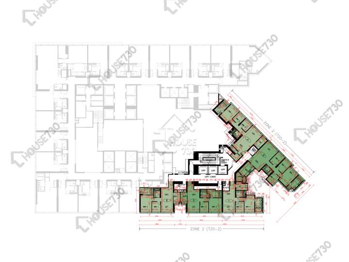 天璽 平面圖 天璽 20座 - 2區 (海鑽) 36樓 樓層平面圖 - House730