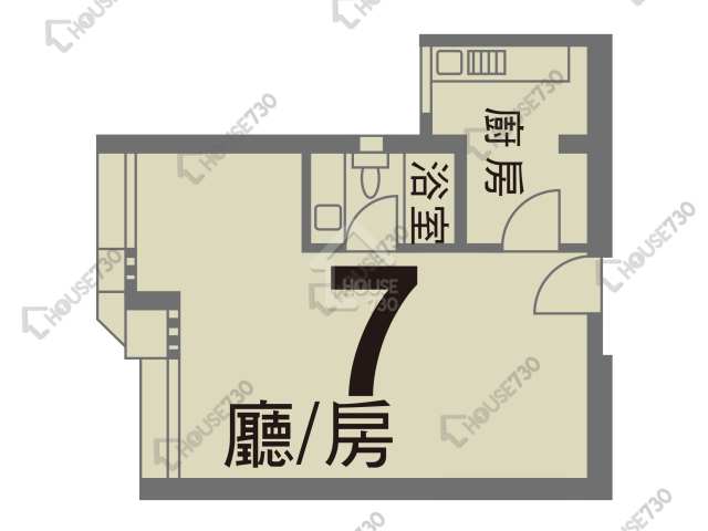 Lai Wan LAI YAN COURT Upper Floor Unit Floor Plan 荔采閣 (B座)-高層/中層/低層-7室 House730-7243532