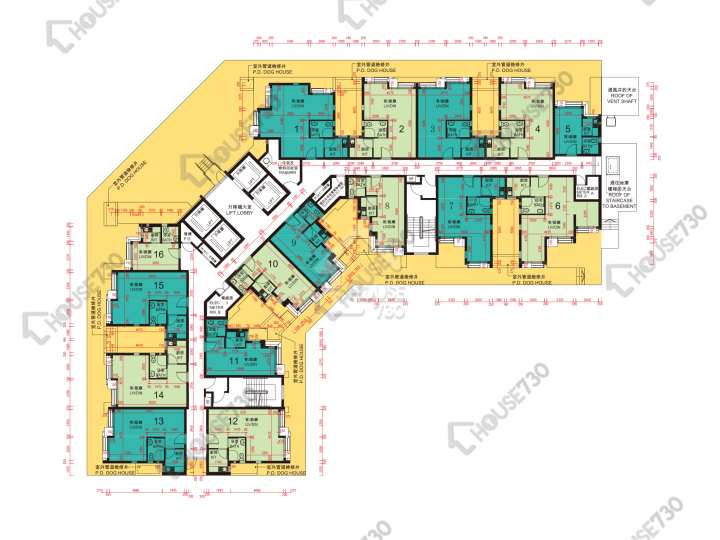 麗翠苑 平面圖 麗翠苑 3座 (麗棠閣) 1樓 樓層平面圖 - House730