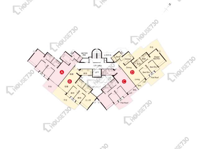 綠悅 平面圖 綠悅 1座 1樓 樓層平面圖 - House730