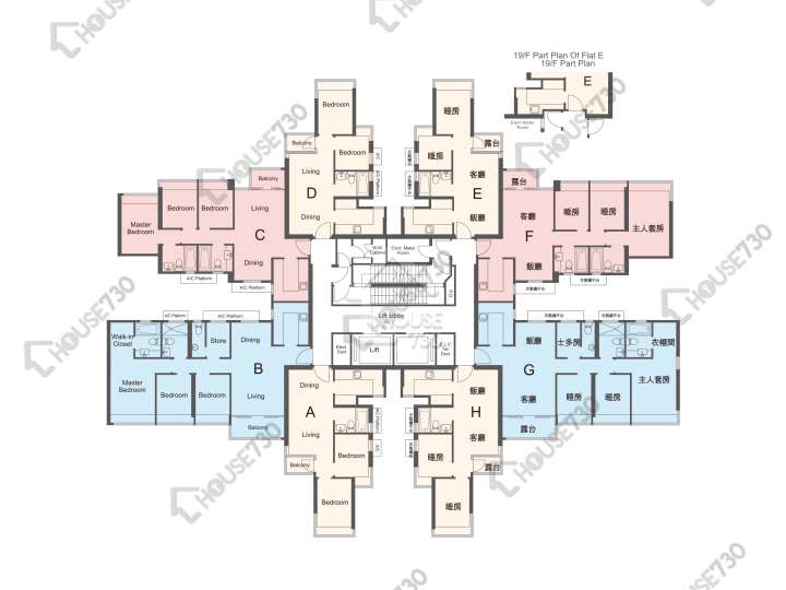 原築 平面圖 原築 1座 2-3,5-13,15-18,19樓 樓層平面圖 - House730