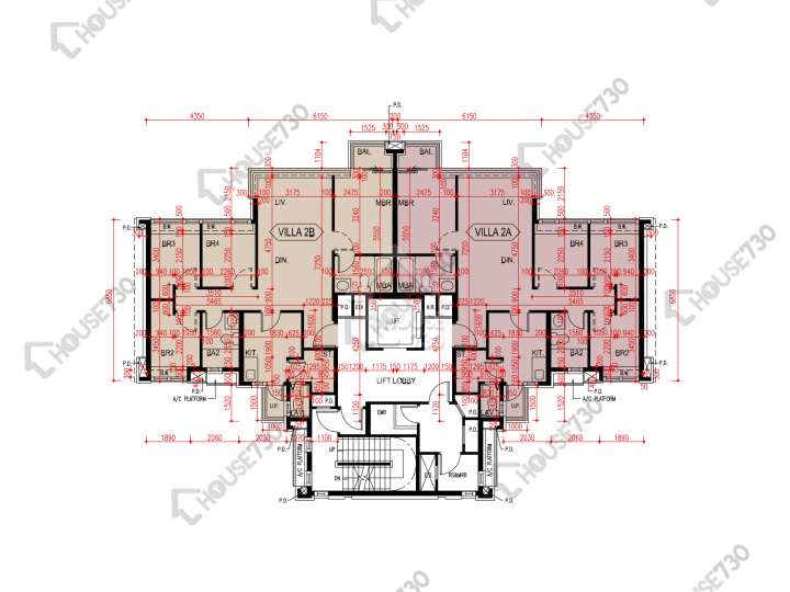 爾巒 平面圖 爾巒 珍諾華大道 3座 2樓 樓層平面圖 - House730