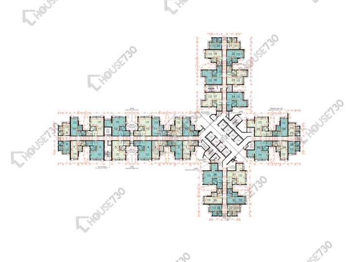 青富苑 平面圖 青富苑 A座 2-40樓 樓層平面圖 - House730