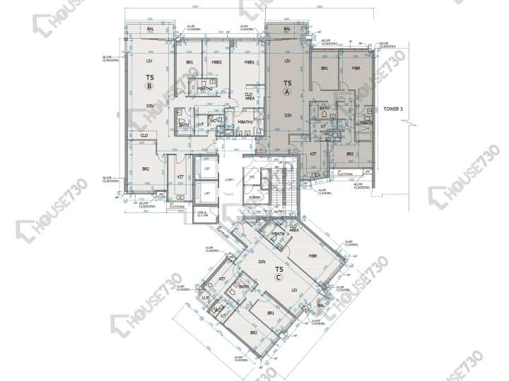 朗濤 平面圖 朗濤 5座 3,5,6樓 樓層平面圖 - House730