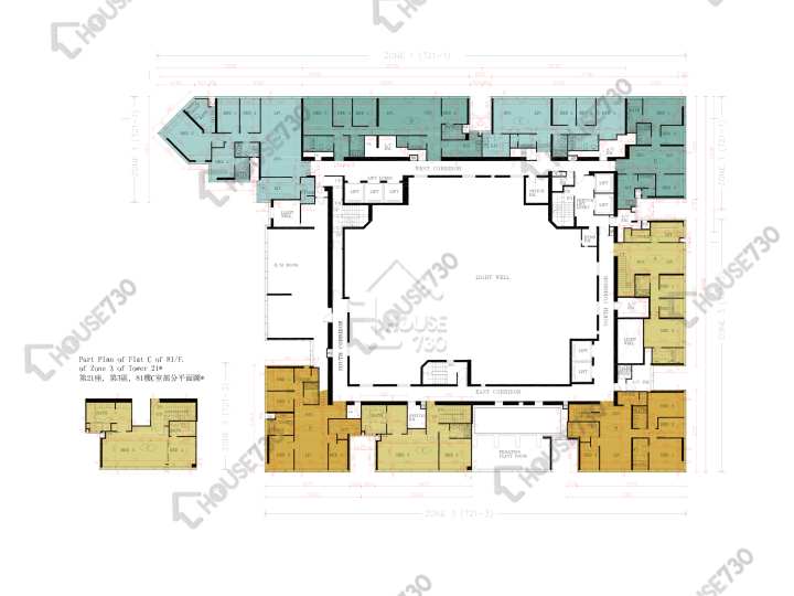 天璽 平面圖 天璽 21座 - 1區 (日鑽) 81樓 樓層平面圖 - House730