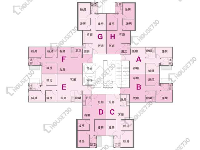 置樂花園 平面圖 置樂花園 樂昌苑 (6座) 1-15樓 樓層平面圖 - House730