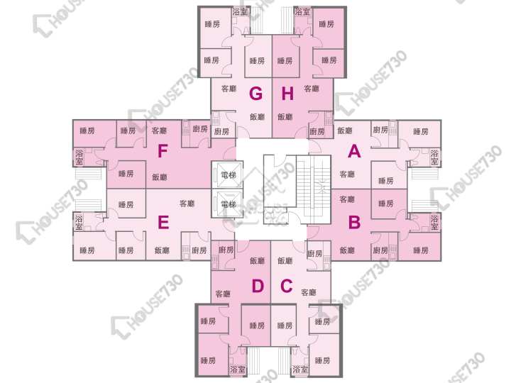 置樂花園 平面圖 置樂花園 樂昌苑 (6座) 1-15樓 樓層平面圖 - House730