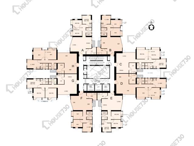 海韵台 平面图 海韵台 1-22楼 楼层平面图 - House730