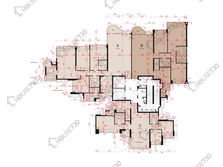 維港.星岸 平面圖 維港.星岸 1座 19樓 樓層平面圖 - House730