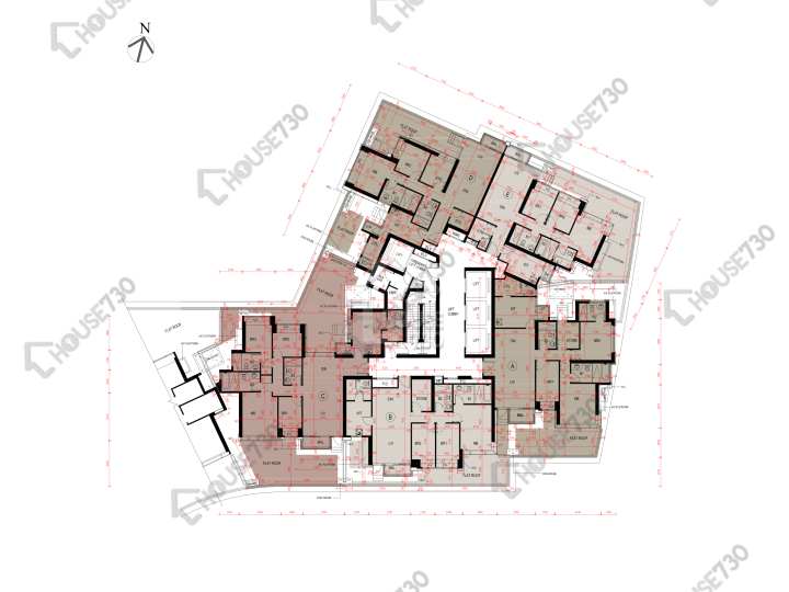 瓏璽 平面圖 瓏璽 8座 6樓 樓層平面圖 - House730
