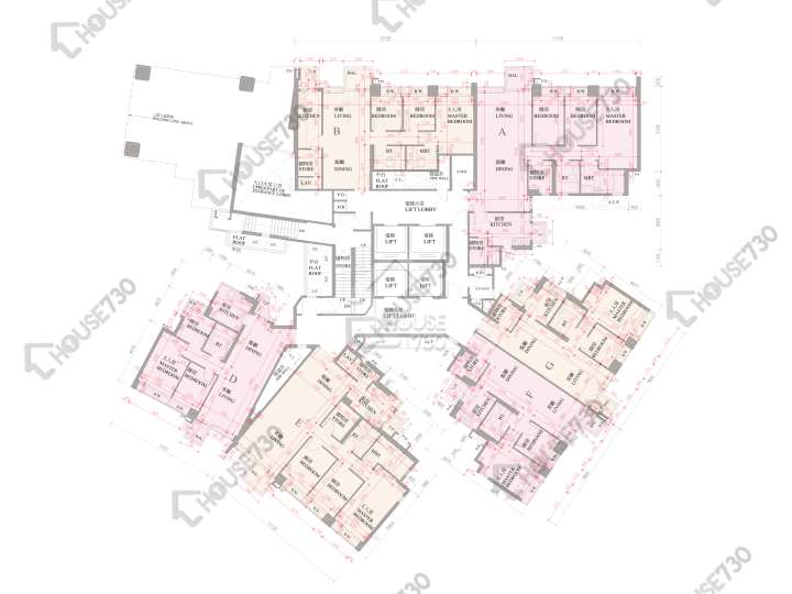 逸瓏灣 平面圖 逸瓏灣 II 大廈9座 1樓 樓層平面圖 - House730