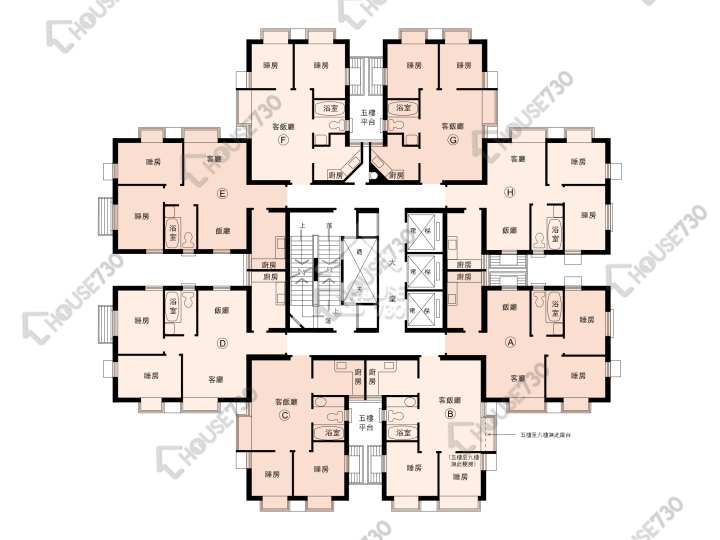 蔚景園 平面圖 蔚景園 2座 5-27樓 樓層平面圖 - House730