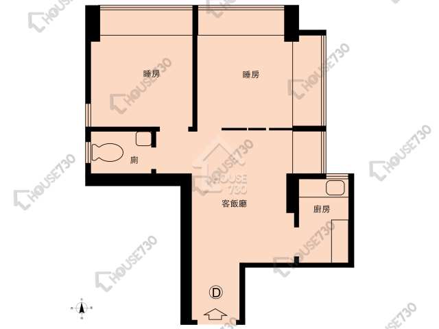 Yuen Long Town Centre YIK FAT BUILDING Lower Floor Unit Floor Plan 益發大廈-高層/中層/低層-D室 House730-7123120